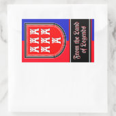 Rood en Blauw Rechthoekige Sticker (Tas)