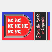 Rood en Blauw Rechthoekige Sticker (Voorkant)
