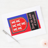 Rood en Blauw Rechthoekige Sticker (Envelop)
