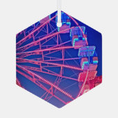 Rood en blauw reuzenrad glas ornament (Achterkant)