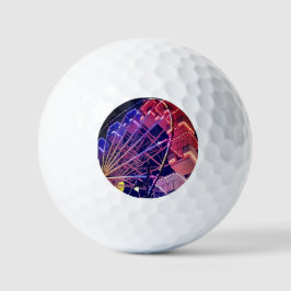 Rood en blauw reuzenrad golfballen