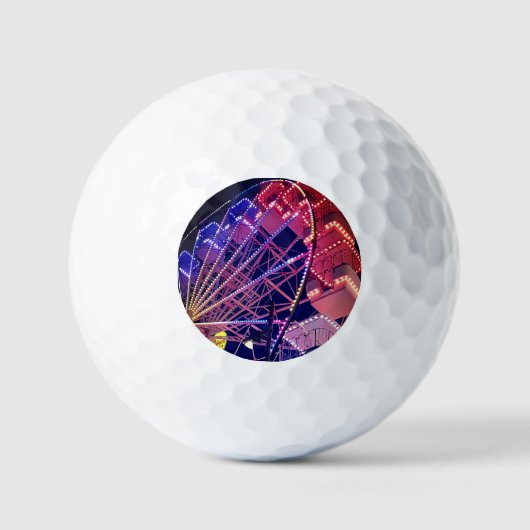 Rood en blauw reuzenrad golfballen (Voorkant)