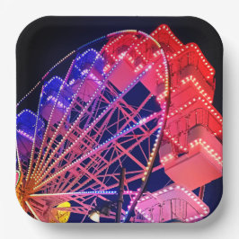 Rood en blauw reuzenrad papieren bordje