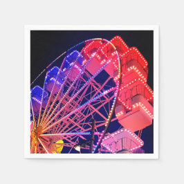 Rood en blauw reuzenrad servet