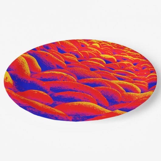 Rood en blauw Rockscape Papieren Bordje (Gekanteld)