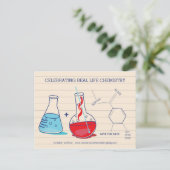 Rood en blauw Save the Date Chemistry Briefkaarten (Staand voorkant)