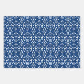 Rood en Blauw Scandinavisch Dala Paard Vakantie Inpakpapier Vel (Voorkant 3)