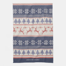 Rood en Blauw Scandinavisch Patroon Op Maat 