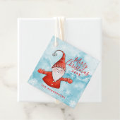 Rood en Blauw Schattige Gnome Custom Merry Christm Bedankjes Labels (In situ)