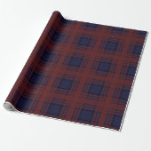 Rood en Blauw Schots Geruit Inpakpapier (Uitgerold)