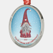Rood en blauw speldenkoepel - Gnome voor Kerstmis Metalen Ornament (Links)