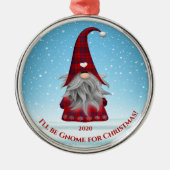 Rood en blauw speldenkoepel - Gnome voor Kerstmis Metalen Ornament (Voorkant)