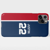 Rood en blauw sportthema iPhone hoesje (Achterkant horizontaal)