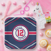 Rood- en blauw-sportthema Papieren Bord (Feest)