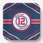 Rood- en blauw-sportthema Papieren Bord (Voorkant)