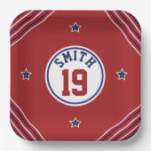 Rood- en blauw-sportthema Papieren Bord (Voorkant)