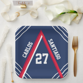 Rood- en blauw-sportthema Papieren Bord