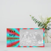 Rood- en blauw-Star-fotokaart (Staand voorkant)