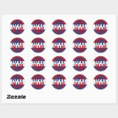 Rood en Blauw STEM SLIM Ronde Sticker (Vel)