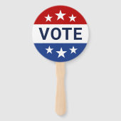 Rood en blauw stemmen bij verkiezingen handwaaier (Achterkant)