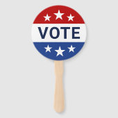 Rood en blauw stemmen bij verkiezingen handwaaier (Voorkant)