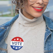 Rood en blauw stemmen bij verkiezingen ronde button 5,7 cm