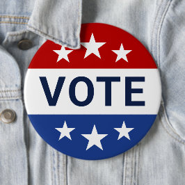 Rood en blauw stemmen bij verkiezingen ronde button 6,0 cm
