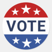 Rood en blauw stemmen bij verkiezingen ronde sticker (Voorkant)