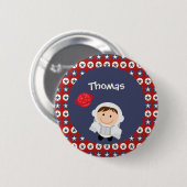Rood en blauw sterren Astronaut Button (Voorkant /achterkant)
