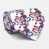 Rood en Blauw Streamers met sterren Stropdas (Opgerold)