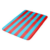 Rood en blauw strepen ontwerp badmat (Gekanteld)
