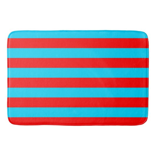 Rood en blauw strepen ontwerp badmat (Voorkant)