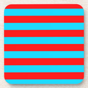 Rood en blauw strepen ontwerp bier onderzetter