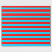 Rood en blauw strepen ontwerp cadeaupapier (Vlak)