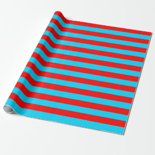 Rood en blauw strepen ontwerp cadeaupapier