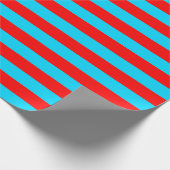 Rood en blauw strepen ontwerp cadeaupapier (Hoek)