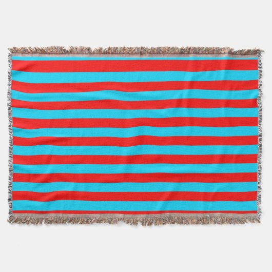 Rood en blauw strepen ontwerp deken (Voorkant)