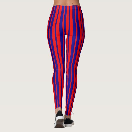 Rood en blauw strepen ontwerp leggings (Achterkant)