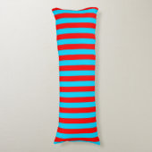 Rood en blauw strepen ontwerp lichaamskussen (Voorkant Verticaal)