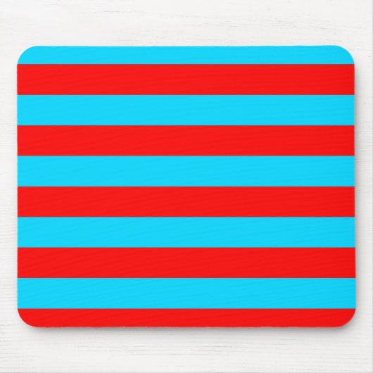 Rood en blauw strepen ontwerp muismat (Voorkant)