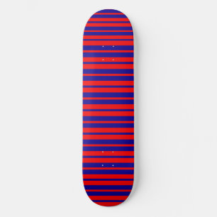 Rood en blauw strepen ontwerp persoonlijk skateboard