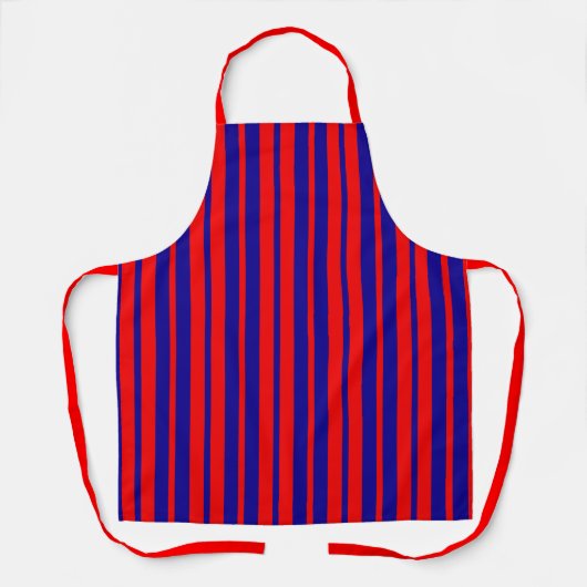 Rood en blauw strepen ontwerp schort (Voorkant)