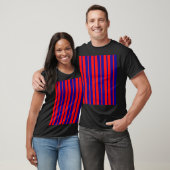 Rood en blauw strepen ontwerp t-shirt (Unisex)