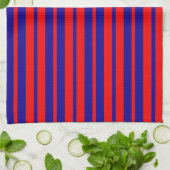 Rood en blauw strepen ontwerp theedoek (Gevouwen)