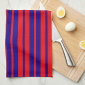 Rood en blauw strepen ontwerp theedoek (Quarter Fold)