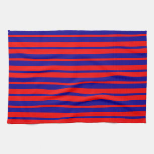 Rood en blauw strepen ontwerp theedoek