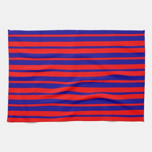 Rood en blauw strepen ontwerp theedoek (Horizontaal)