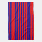 Rood en blauw strepen ontwerp theedoek (Verticaal)