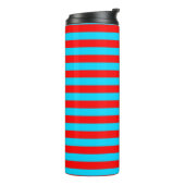 Rood en blauw strepen ontwerp thermosbeker (Gedraaid links)