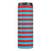 Rood en blauw strepen ontwerp thermosbeker (Achterkant)